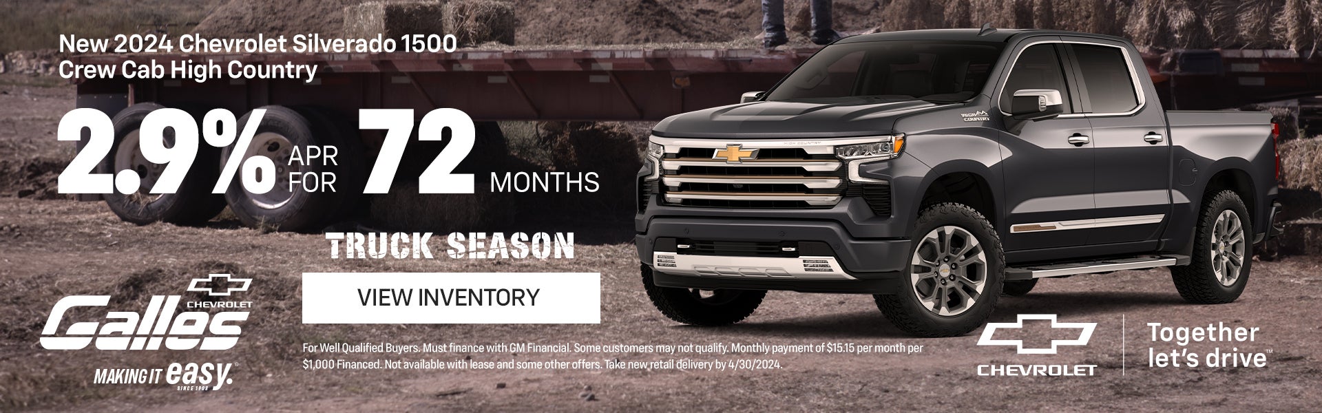 2.9% APR for 72 Months 